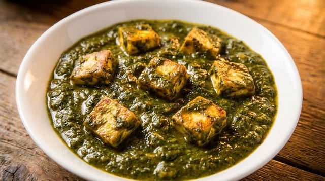 Saag Paneer or Channa Saag.
